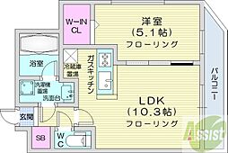 ARKNEST円山 1LDKの間取図画像