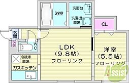 ツインパティオ1 1LDKの間取図画像