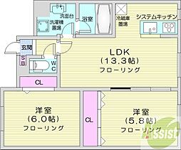 ルーチェ 2LDKの間取図画像