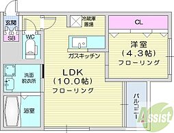 プロスペクト麻生 1LDKの間取図画像
