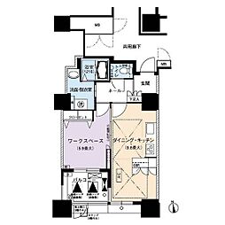 アクアタウン納屋橋住宅棟 1DKの間取図画像