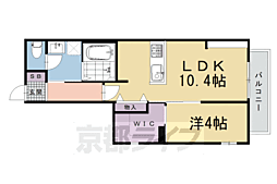 阪急京都本線 大宮駅 徒歩4分の賃貸アパート 2階ワンルームの間取り