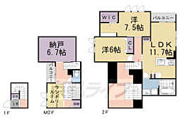 シルクメゾン岡崎 2SLDKの間取図画像
