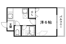 ドリアード下鴨 2階1Kの間取り