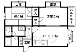 常葉木邸 2DKの間取図画像