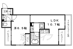 ヴィラ聖護院 1LDKの間取図画像