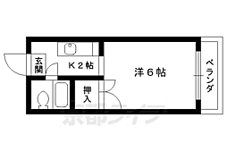 シャルマン大栄 1Kの間取図画像