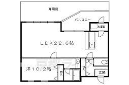 花の木 1LDKの間取図画像