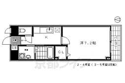 ヌウボー塩小路 1Kの間取図画像
