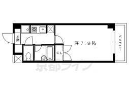ラポール北白川 1Kの間取図画像