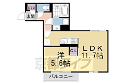 京都市左京区北白川上池田町マンション 1LDKの間取図画像