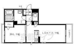 グリナージュ一乗寺A 1LDKの間取図画像