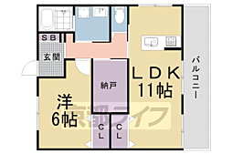 W-HIEISOH 1LDKの間取図画像