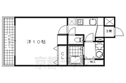 Lucra京都三条油小路 1Kの間取図画像