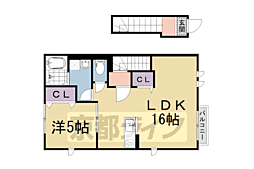 松岡アパート 1LDKの間取図画像
