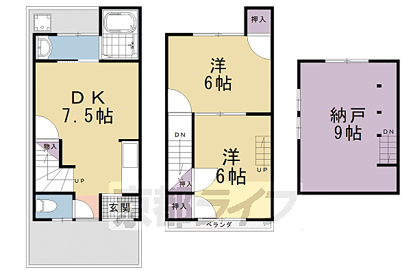 京都府京都市南区唐橋経田町(賃貸一戸建2SDK・--・42.76㎡)の写真 その2