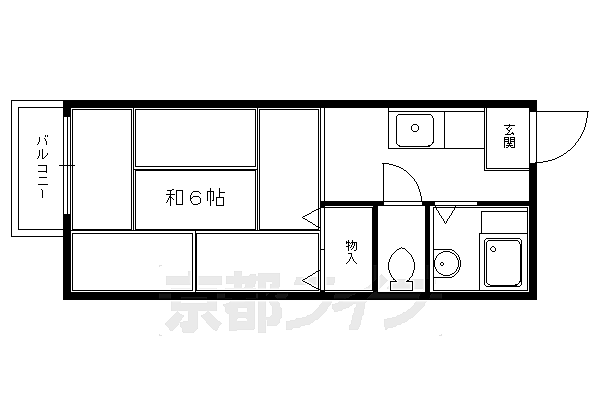 メゾンド静市 203｜京都府京都市左京区静市市原町(賃貸アパート1K・2階・19.00㎡)の写真 その2