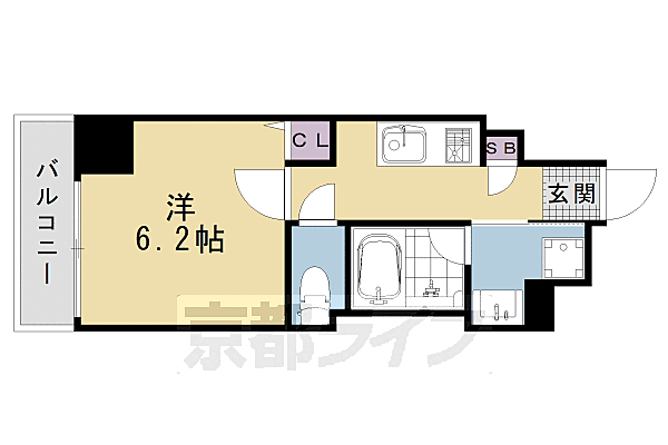 京都府京都市下京区西七条北衣田町(賃貸マンション1K・6階・22.87㎡)の写真 その2