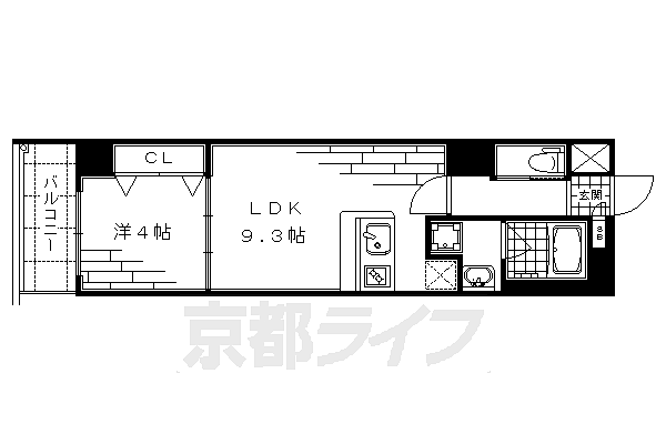 アスヴェル京都東堀川 604｜京都府京都市上京区二町目(賃貸マンション1LDK・6階・34.32㎡)の写真 その2