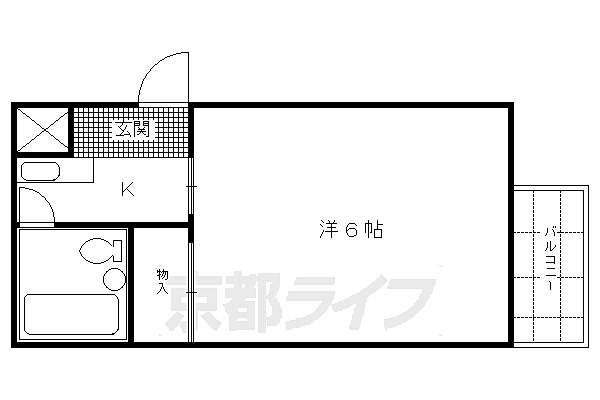 ハイツシンセリティ 203｜京都府京都市北区西賀茂蟹ケ坂町(賃貸アパート1K・2階・16.00㎡)の写真 その2