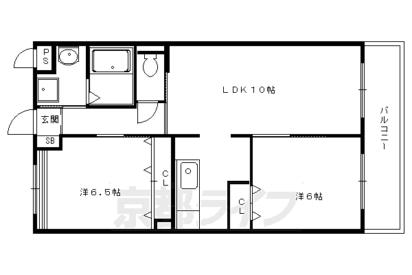 プリムヴェール北山 302｜京都府京都市北区上賀茂桜井町(賃貸マンション2LDK・3階・55.33㎡)の写真 その2