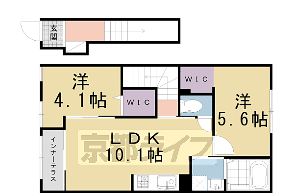 Ｃａｍｅｒａ（カーメラ）幡枝 202｜京都府京都市左京区岩倉幡枝町(賃貸アパート2LDK・2階・53.04㎡)の写真 その1