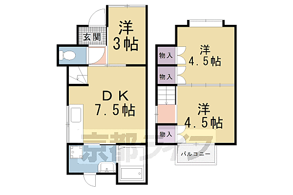 下鴨泉川町貸家 -｜京都府京都市左京区下鴨泉川町(賃貸一戸建3DK・--・41.13㎡)の写真 その2