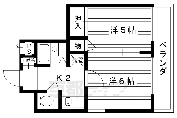 リバティ東大路 305｜京都府京都市左京区田中南大久保町(賃貸マンション2K・3階・30.93㎡)の写真 その2