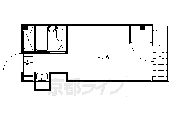 ベルビュー花屋町 502｜京都府京都市下京区薬園町(賃貸マンション1K・5階・15.60㎡)の写真 その2