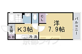 京都府向日市寺戸町中ノ段（賃貸アパート1K・2階・25.50㎡） その2