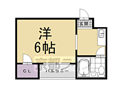 DWELL綾小路 1Kの間取図画像