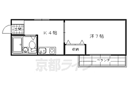 阪急京都本線 大宮駅 徒歩5分の賃貸マンション 2階1DKの間取り