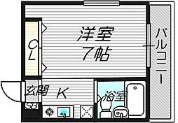 ベストレジデンス相川4 1Kの間取図画像