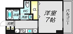 オアーゼ扇町 1Kの間取図画像