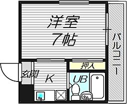 ベストレジデンス相川4 ワンルームの間取図画像