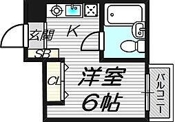 ベストレジデンス相川4 ワンルームの間取図画像