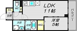 VITA荒本 1LDKの間取図画像