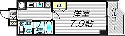 アーデン堺筋本町 1Kの間取図画像