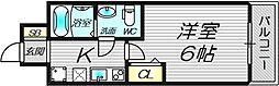 セレニテ北浜 1Kの間取図画像