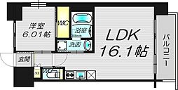 プレジオ梅田 1LDKの間取図画像