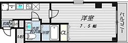 ルミエール瓦屋町 1Kの間取図画像