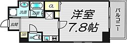 ガーデンクォーツ新梅田 1Kの間取図画像