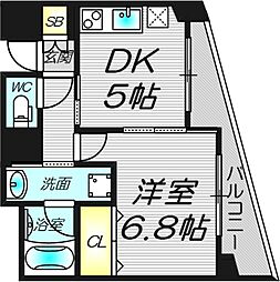 シャインビュー新大阪 1DKの間取図画像