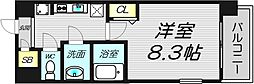 リッツ新大阪 1Kの間取図画像