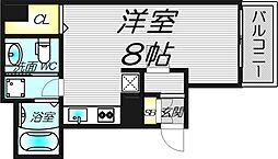 CITYSPIRE堺筋本町 1Kの間取図画像