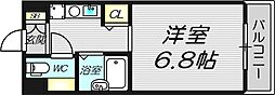 ブルグリンコート梅田北 1Kの間取図画像