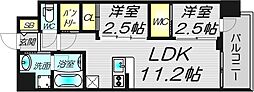 セレニテフラン梅田 2LDKの間取図画像