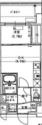 Alivis放出 1DKの間取図画像