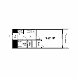 アーデン新大阪 1Kの間取図画像
