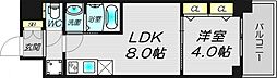 MAXIVCROS江坂 1LDKの間取図画像